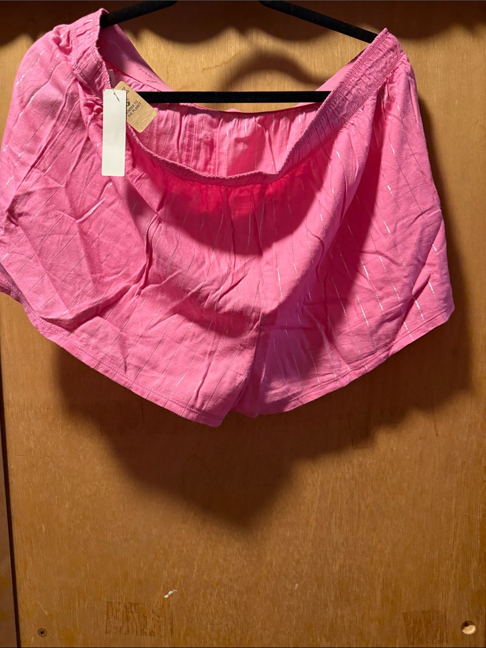 PINK Victoria's Secret Hot Pink Athletic Shorts with Metallic Thread PJ bottoms